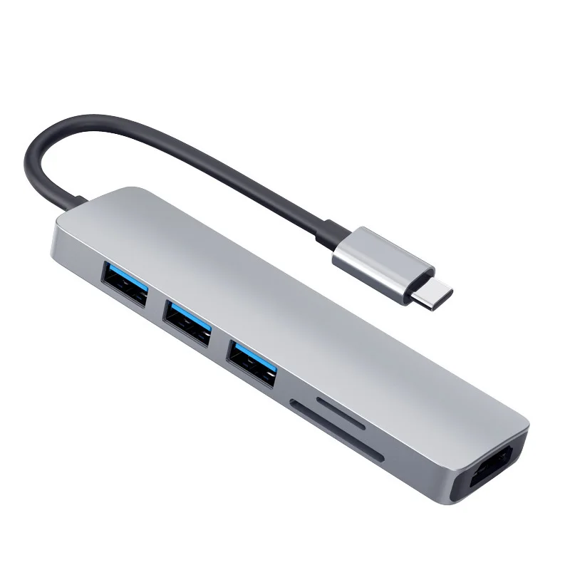 Usb-концентратор 6 в 1, 6 портов, USB Type-c 3,0, совместимый с Mac OS, Windows 7/8/10