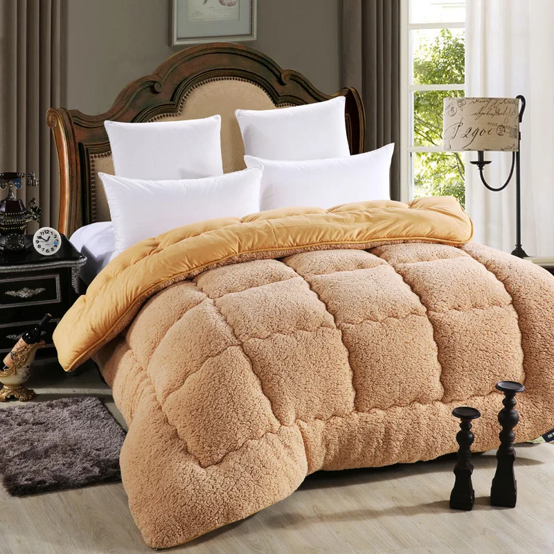 Fleece Quilt Custom Hot Sale OEM Manufacture Anti-bacterial Quilted Duvet Polyester Comforter Fiber Quilt for Winter