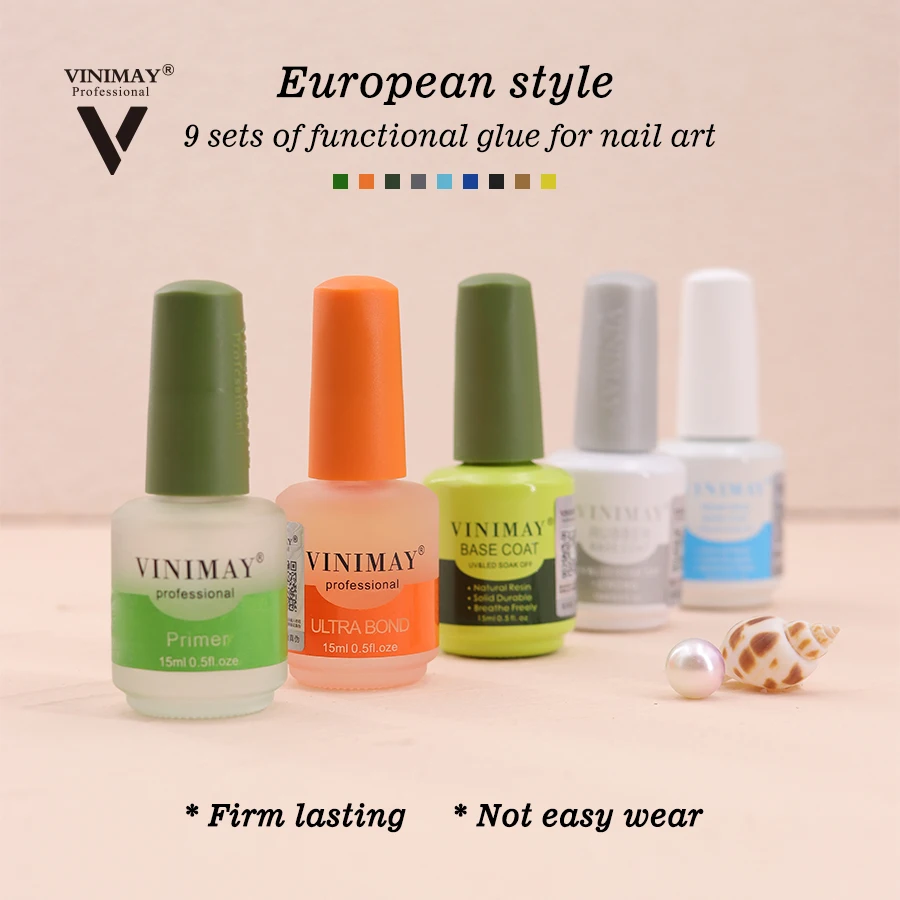 Vinimay Hot Sale Sealant Primer Top Coat Base Coat Set Soak Off UV Gel Polish Detachable Primer Wholesale