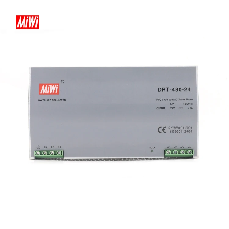 DRT-480-48 2 Years Warranty 380VAC Input 48V DC 10 Amp Din Rail Switching power Supply 480W