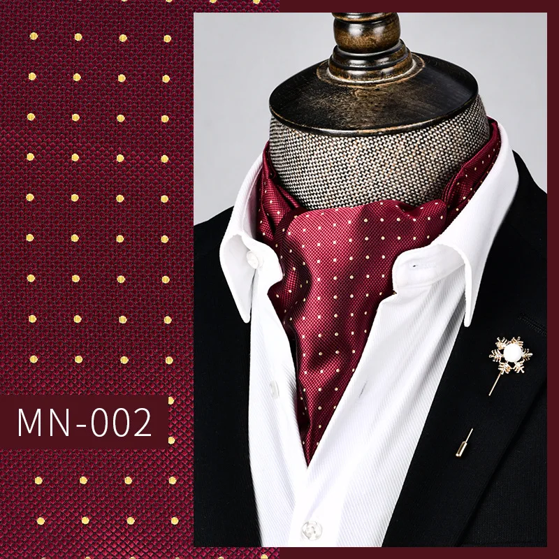 Классический мужской галстук Ascot с цветочной шелковой вышивкой, роскошный жаккардовый галстук для банкета, мужской галстук Ascot Пейсли, мужской костюм