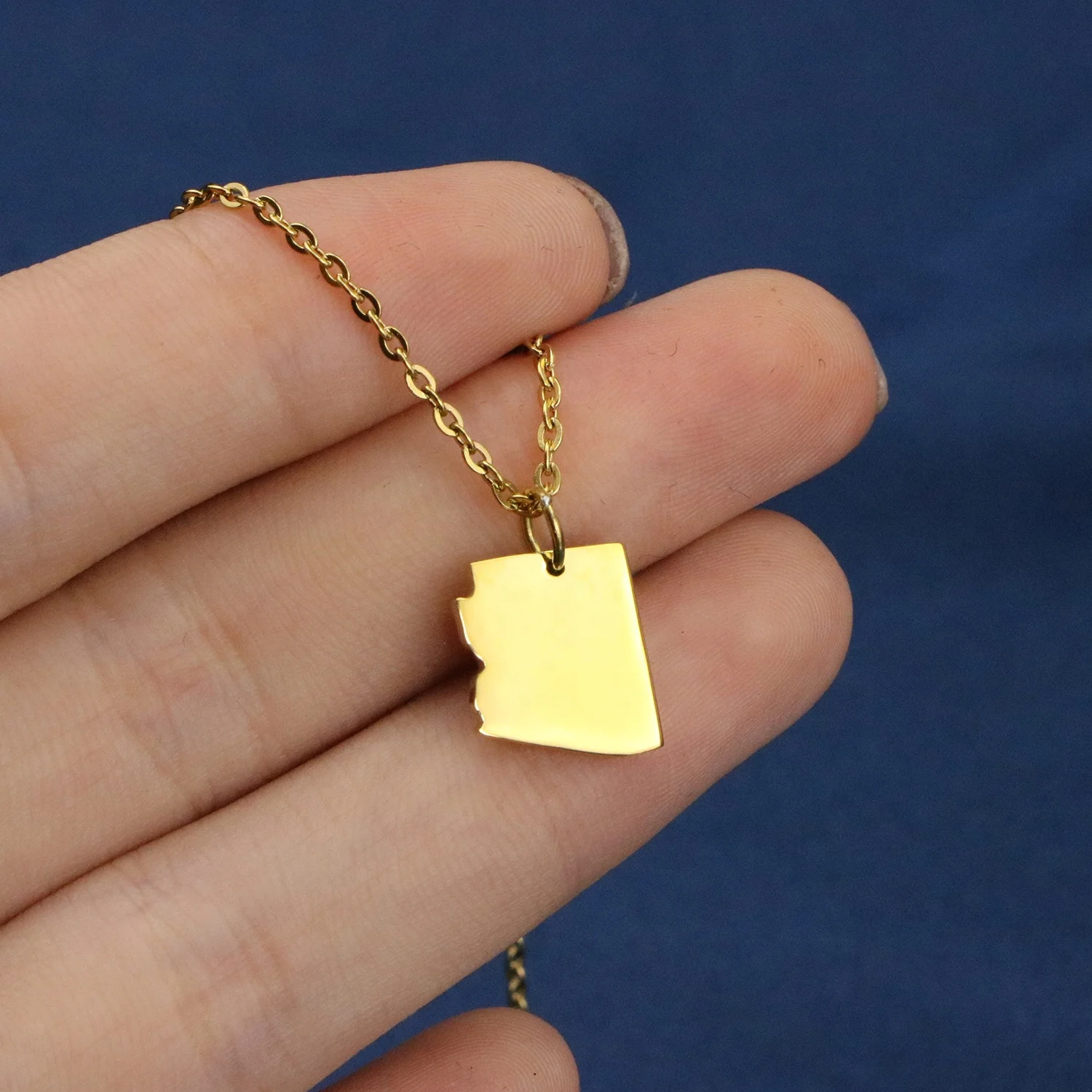 
Joycuff Wholesale Cheap Price High Quality 316L Stainless Steel World Map Necklace 18K Gold 