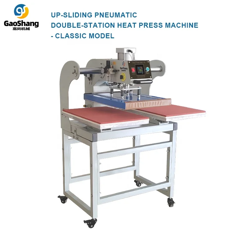 Pneumatic automatic slide sportswear jersey sublimation 16x24in dual beds heat transfer machine heat press