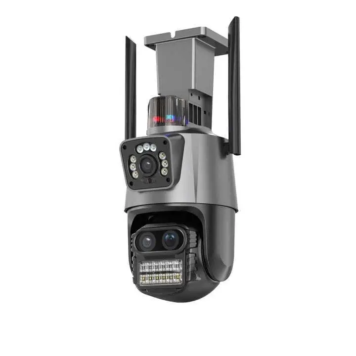 Icsee 9MP triple lens dashboard camera 8X zoom 360 AI PTZ CCTV camera colorful night vision 4K wifi outdoor camera