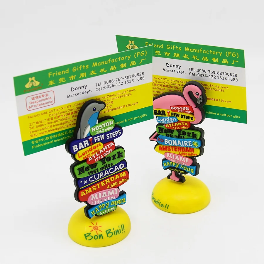 High Quality Custom Card Clips 3D Animal Shape Soft Pvc Silicone Rubber Memo Clip Holder