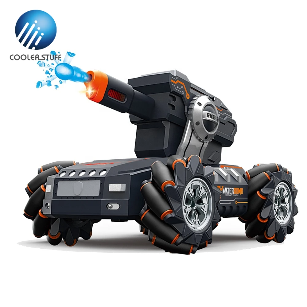 Coolerstuff 4x4 rc stunt car 4wd watch gesture sensor control induction remote rc shooting car launch water bomb bullet tank toy