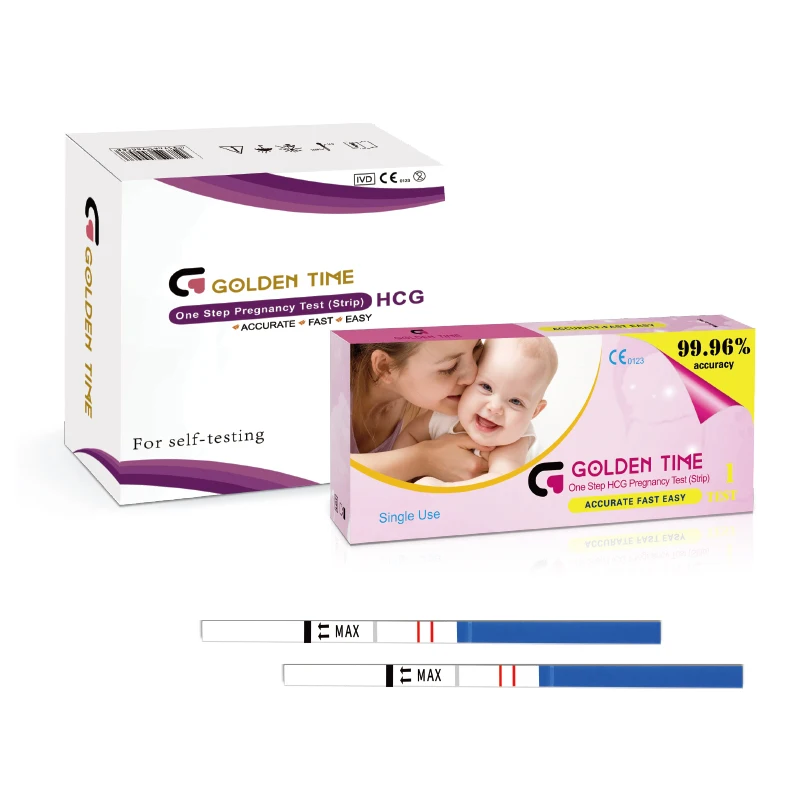 Wholesale Self Test Home Use Early Urine Rapid Pregnancy Strip 2.5mm 25 Miu/ml One Step HCG Pregnancy Test Device Manufacturer