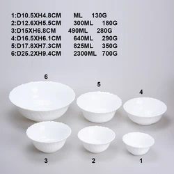 Factory cheap eco-friendly Microwave Safe round opal  glass bowls  dinnerware set