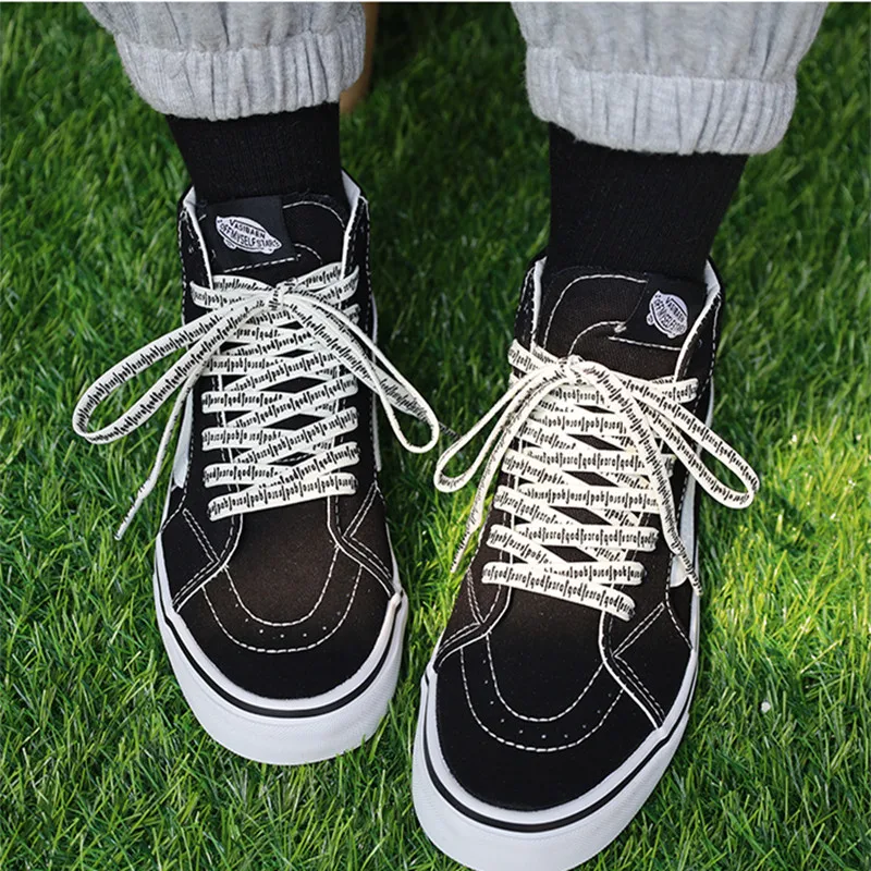 Yrunfeety Custom Shoe Laces Print Fear of God Printed Shoe Laces 8MM custom Printing Shoe Laces 70-160CM for Sneakers