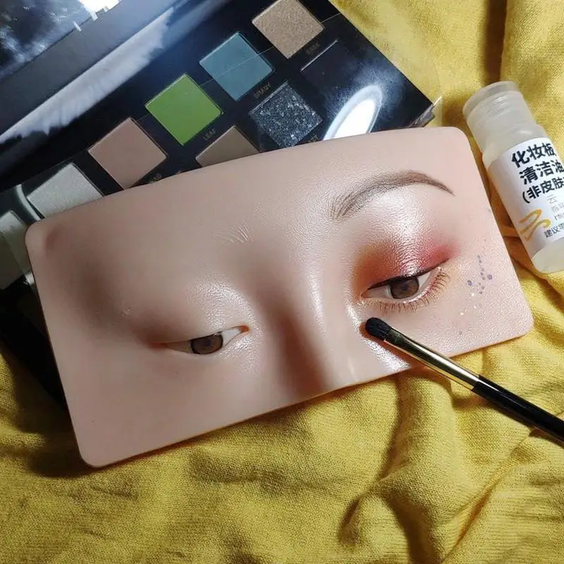 Newest Silicone 5D Eyebrow Eyes Makeup Practice Skin Pad Beauty Makeup Practice  Face Board