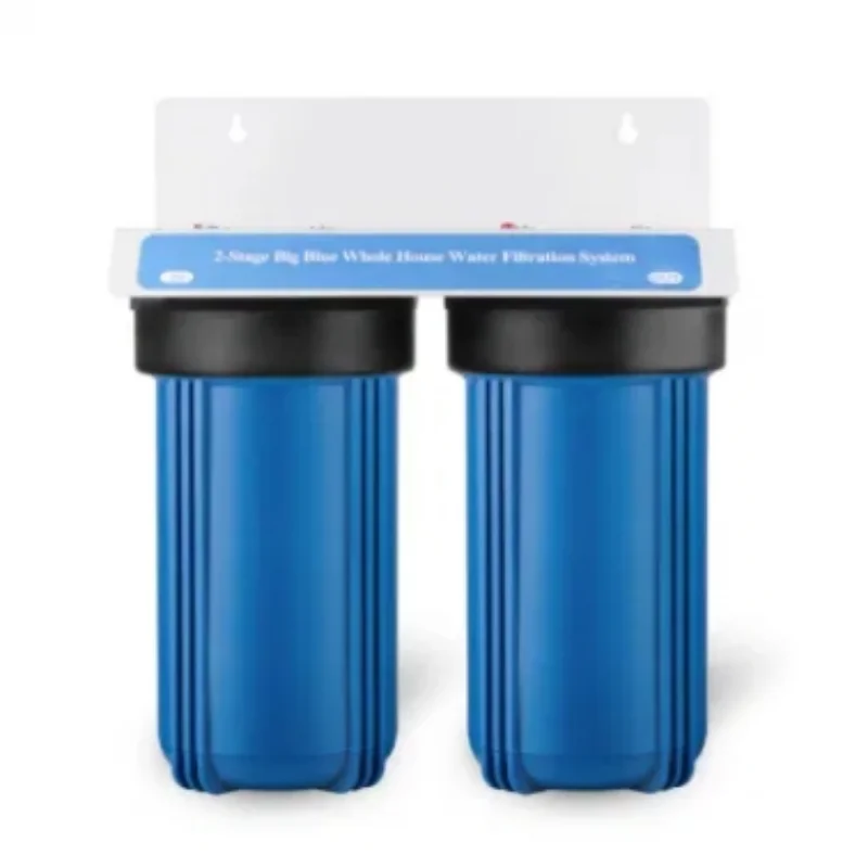2-Stage Whole House Pre-Filtration 10 Inch Big Blue Housing Water Filter with Sediment and Carbon Block