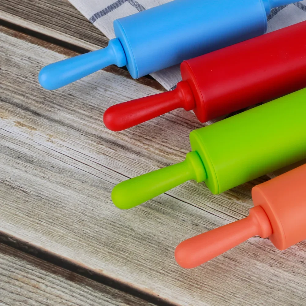 Baking utensils small plastic handle rolling pin food silicone non-stick flour stick roller rolling stick wholesaler