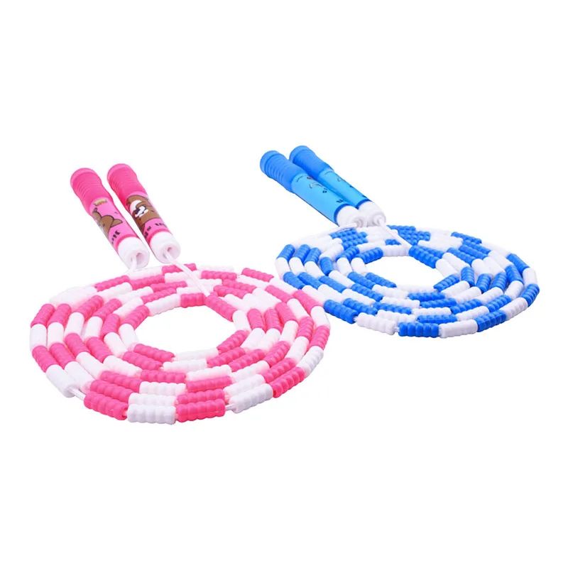 Kids Skipping Ropes Jump Rope Cross jump Kids Light up Gym Equipment Bamboo Beaded Rope Home Fitness Weight Loss Workout Gear