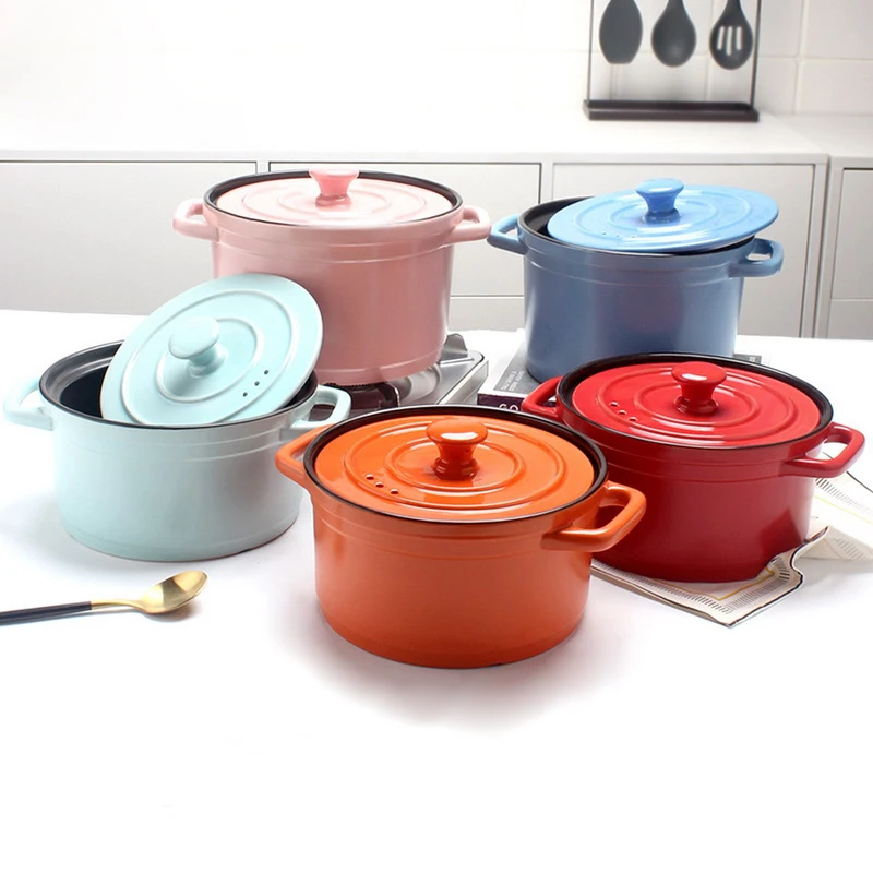 Classic Ancestral Durable Colorful Ceramics Enamel Casserole Pot Dutch Oven  For Kitchen Cooking