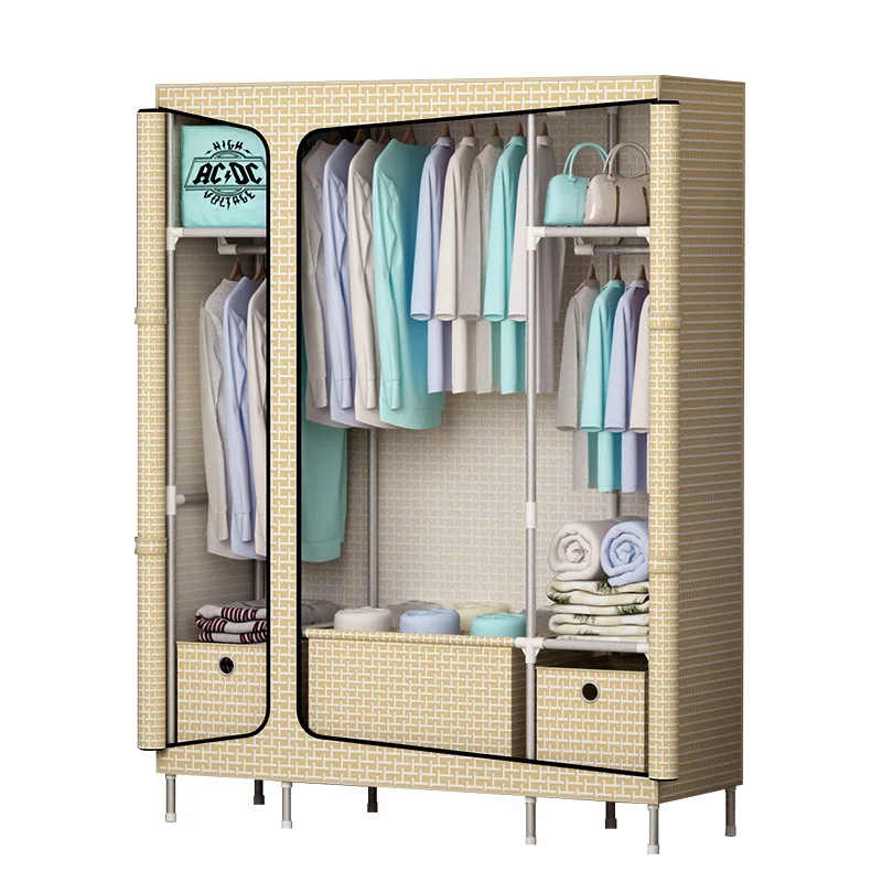 
Easy Assemble Portable Large Non Woven Bedroom Wardrobe Design 