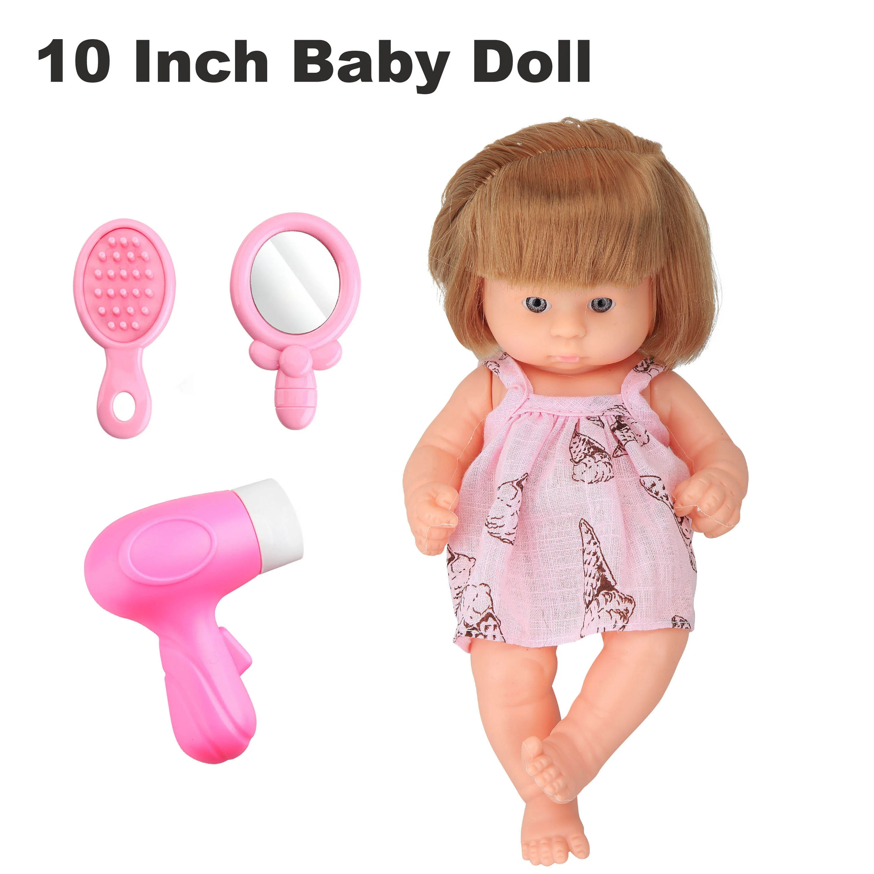 Plastic Reborn Baby Lovely Doll newborn silicone doll 10inch cheap real soft full silicone body vinyl reborn baby doll