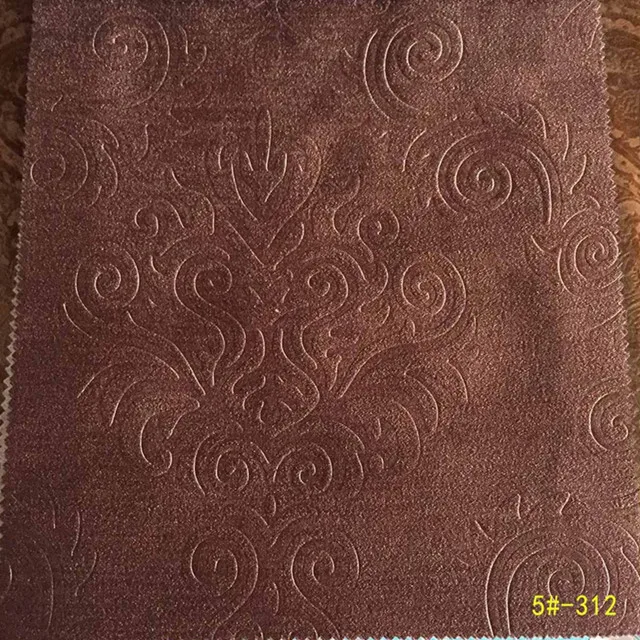 flame retardant 100% polyester embossed suede blackout curtain fabric for living room