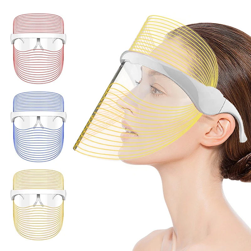 3 Color Colorful Anti Droplets Beauty Light PDT Shield Facial Masks Therapy Photon Mascara de LED facial mask