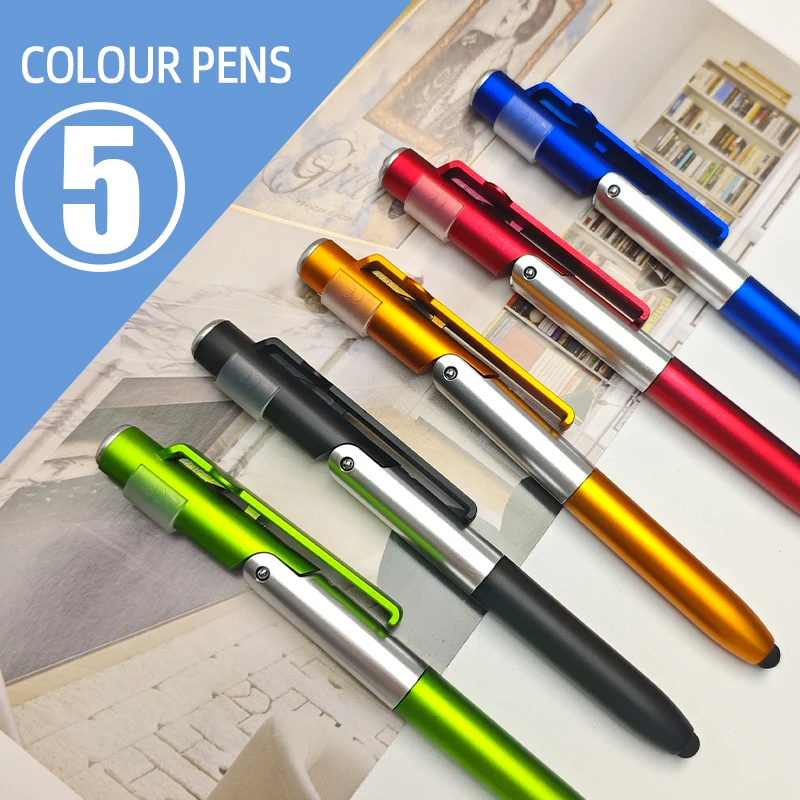 P4805custom Ballpoint Pen High Quality Plastic LED Light Touch Screen Phone Holder 1.0mm Writing Pens Custom Ball