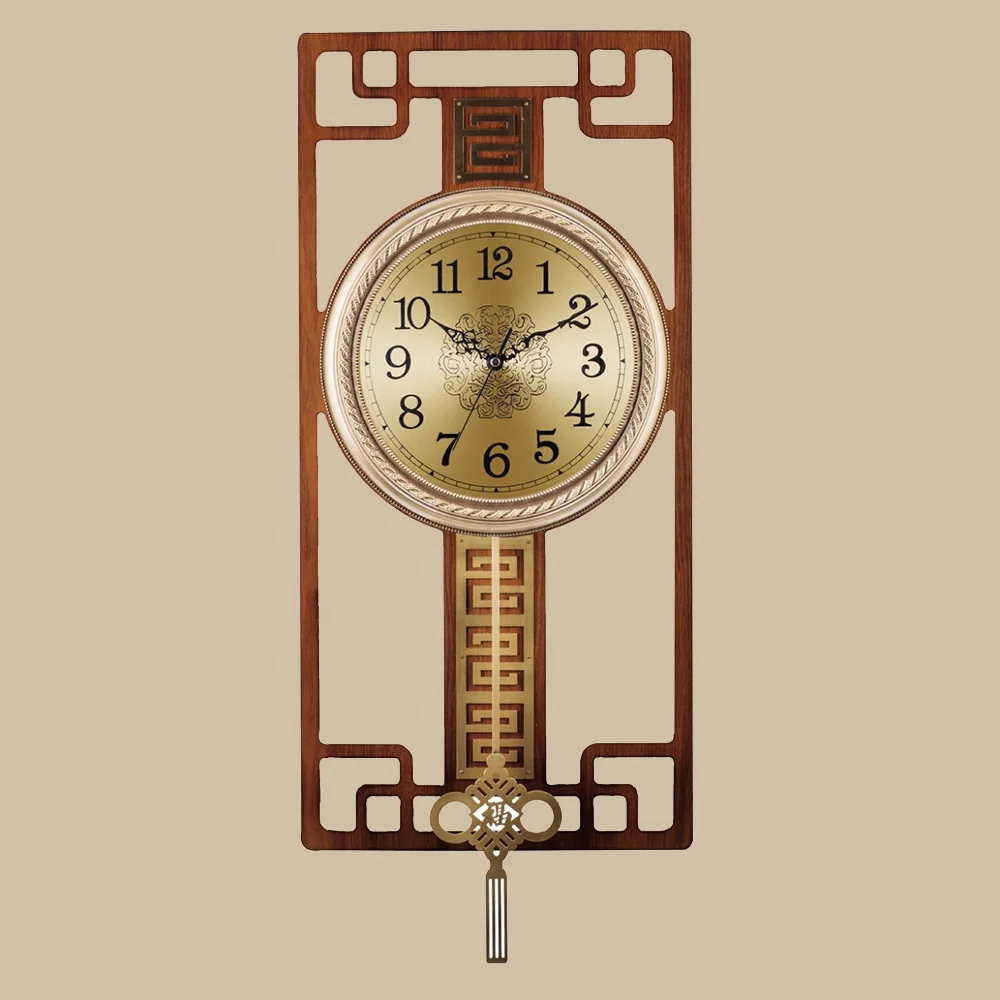 Hot Selling Chinese Design Brass Alloy Pendulum Swing Single Wall Clock Home Decor