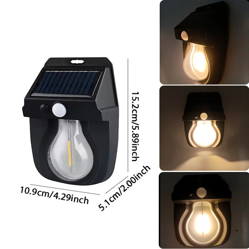 Solar Wall Lights Outdoor Waterproof Motion Sensor Wireless Porch Lights Front Door Solar Garden Light