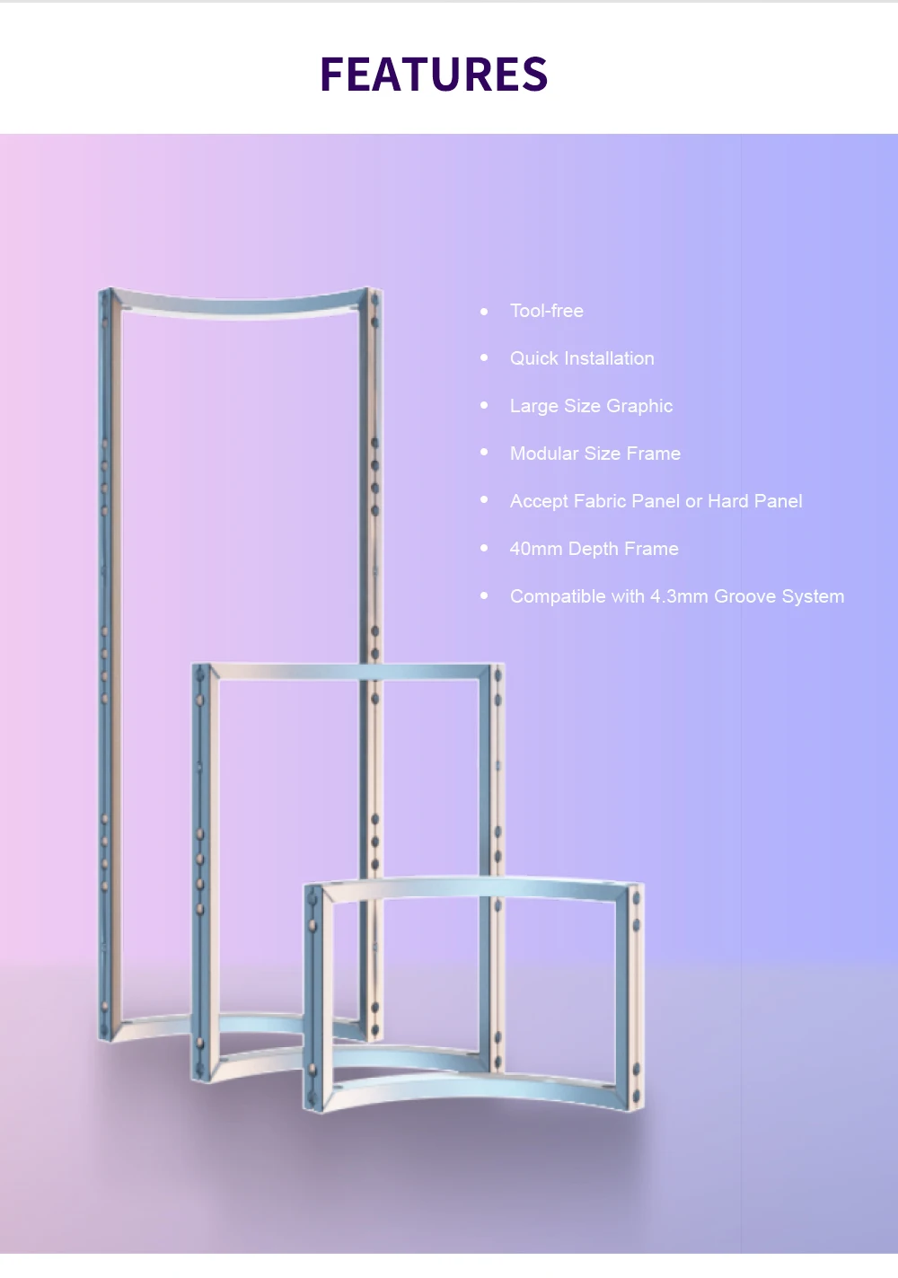 FS60-500*2000 Fast Frame Fabric Aluminum Frame LingTong Exhibition Stand Profile Factory Price Best Selling Modular Easy install