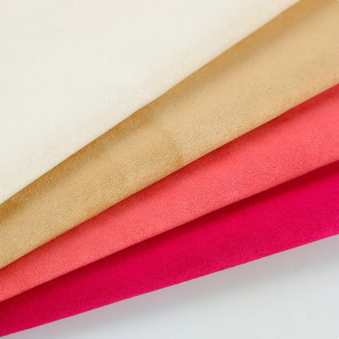 Hot Sale 165 Colors 100% Polyester Thin Microfiber Suede Fabric for Bag Shoes