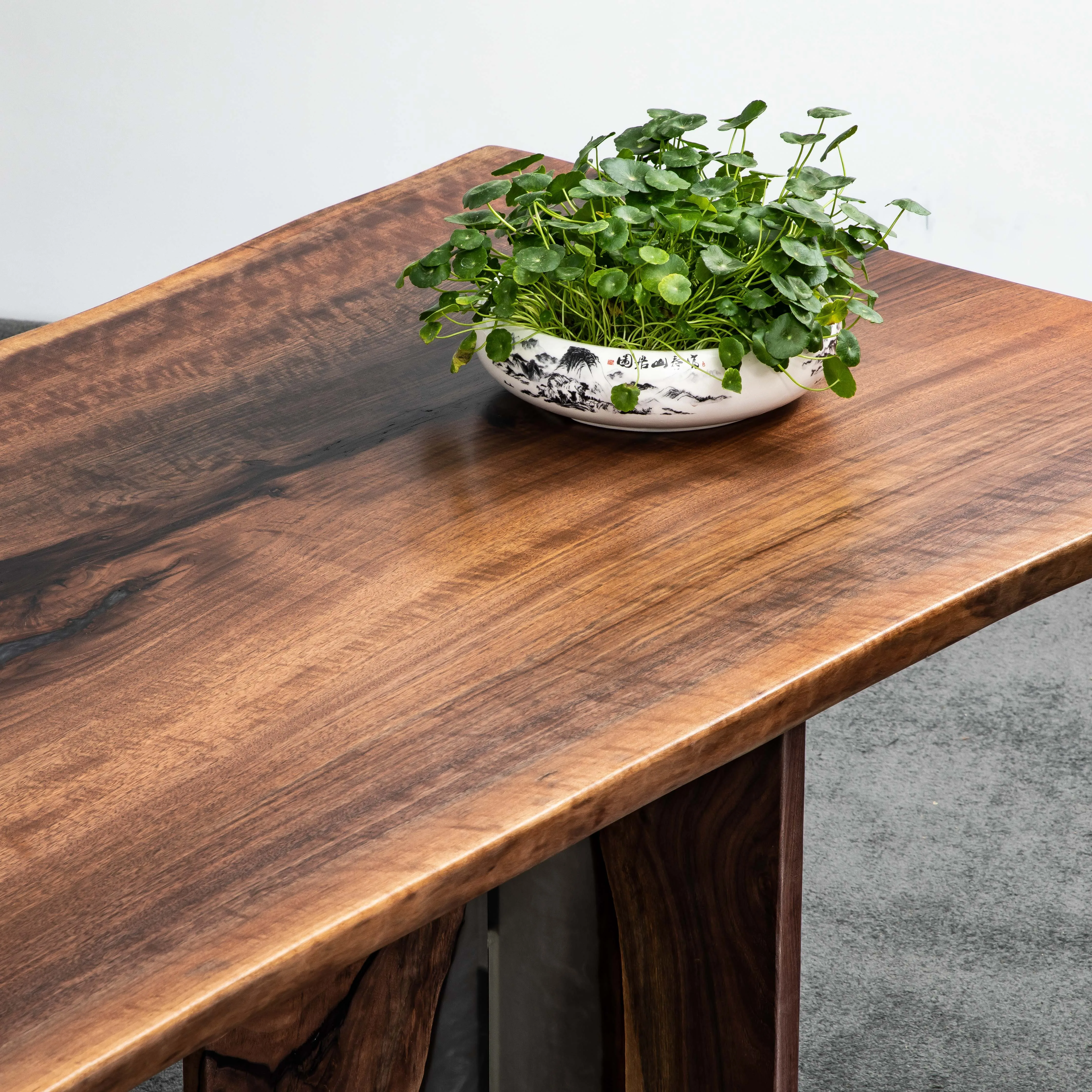 
Office and restaurant furniture solid black walnut slab table with live edge for dining room 