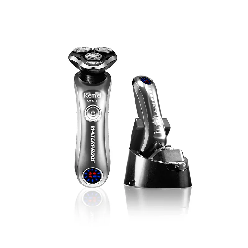 Kemei KM-1716 Electric Professional Rotary Wet and Dry IPx6 Washable Facial Beard Shaver