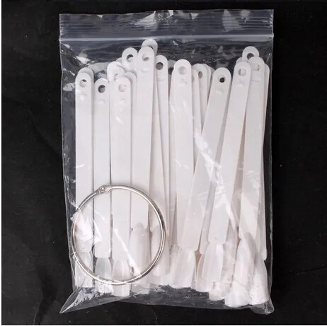 Fan shaped False Nail Swatch Sticks Nail Polish Practice Display Art Tips Nail Sample Sticks With Metal Split Ring