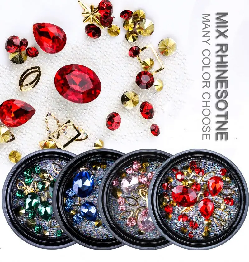Diamond Crystals Nail Art Rhinestones3D Nail Pearl  Metal Jewelry DIY Nail Charms Accessories