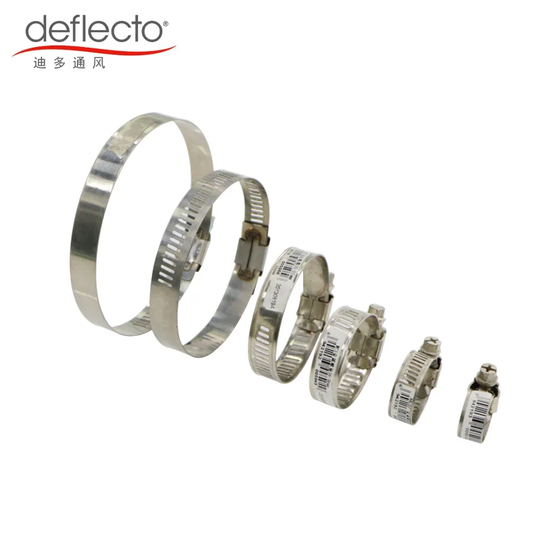 Deflecto 201 Stainless Steel  Hose Clamps for Clothes Dryers, Range Hoods, Bathrooms and other general Venting Applications