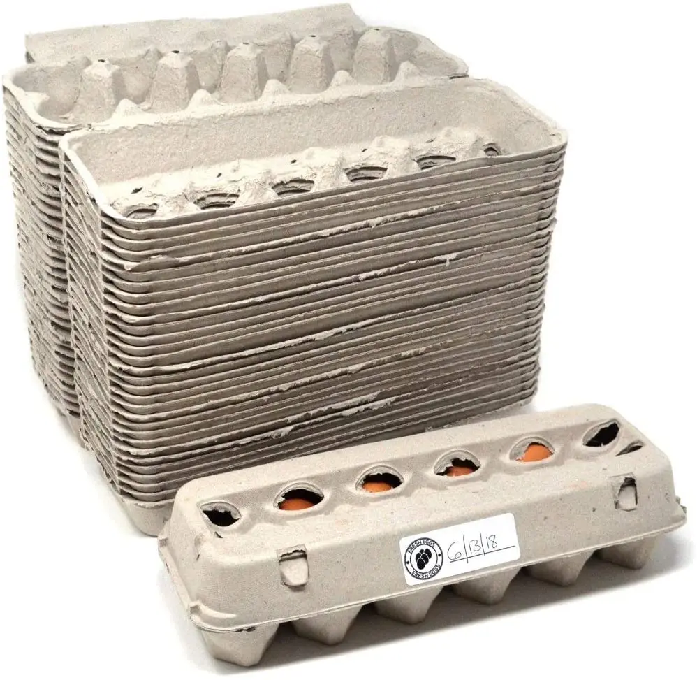 Cheap Fresh Eggs 100% Recycled Biodegradable Cardboard pulp egg Cartons egg holders moulded pulp pack