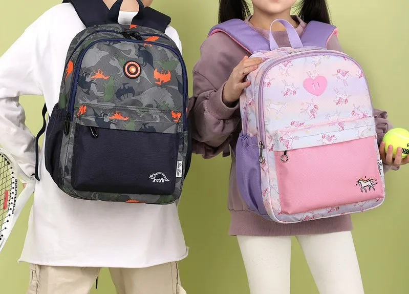 Детские школьные ранцы для мальчиков и девочек рюкзак от производителя с логотипом на заказ Детский мультяшный маленький единорог динозавр розовая синяя сумка книг