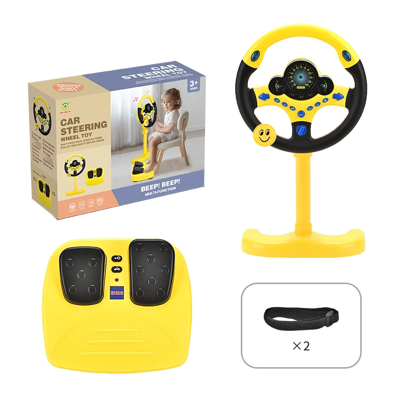 2024 New hot-selling  Simulation Driving Toy Plastic Cars Educational kids toys Electric steering wheel for kids