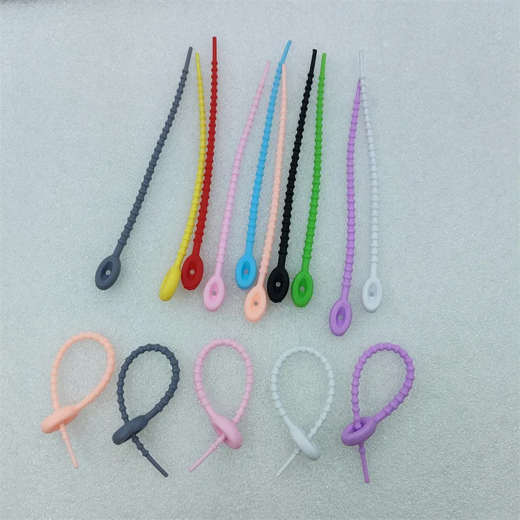 22cm Colourful Silicone Cable Ties Headphone Cable Data Cable Storage Organiser Twist Wires Releasable Zip Ties