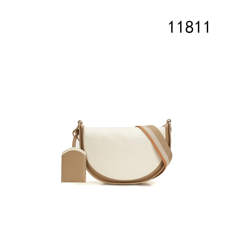 Classic Luxury Pu Leather Ladies Saddle Bags Elegant Designer Purse Veagn Canvas Crossbody Bags Custom Logo Womens Shoulder Bags