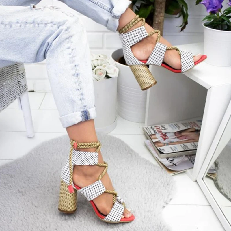 2020 летние модные женские сандалии в римском стиле на высоком каблуке
