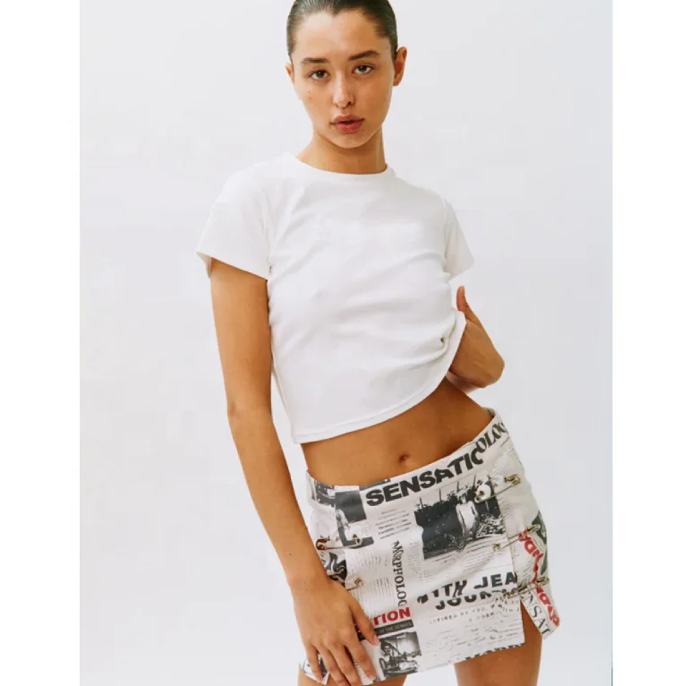 2023 Summer Baby Tee Y2k Crop tops Tee Shirt Sexy Thin Blank shirt For Woman 100% Cotton Breathable High Quality plain T-shirt