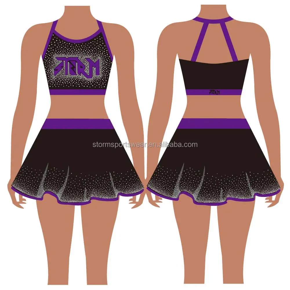 OEM Australia yellow cheer rhinestones costumes cheap sparkle hot sexy yellow Cheerleading Uniforms for team