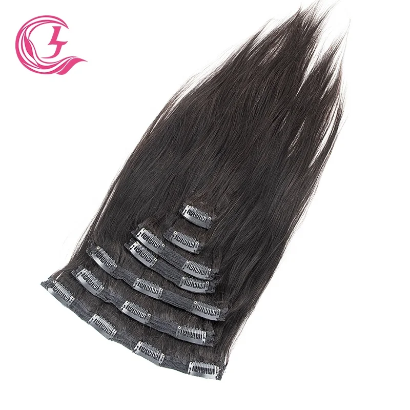 Clj Hot Selling Perruque 30 Pouce 10A Grade India Clip In Human Hair Extension For Small Heads