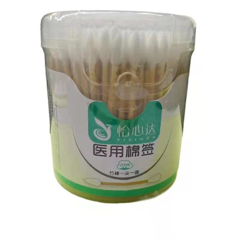 Yixinda Одноразовые Медицинские Ватные тампоны с двойной головкой бытовые острые круглые с двумя концами средство для снятия макияжа очистка ушей