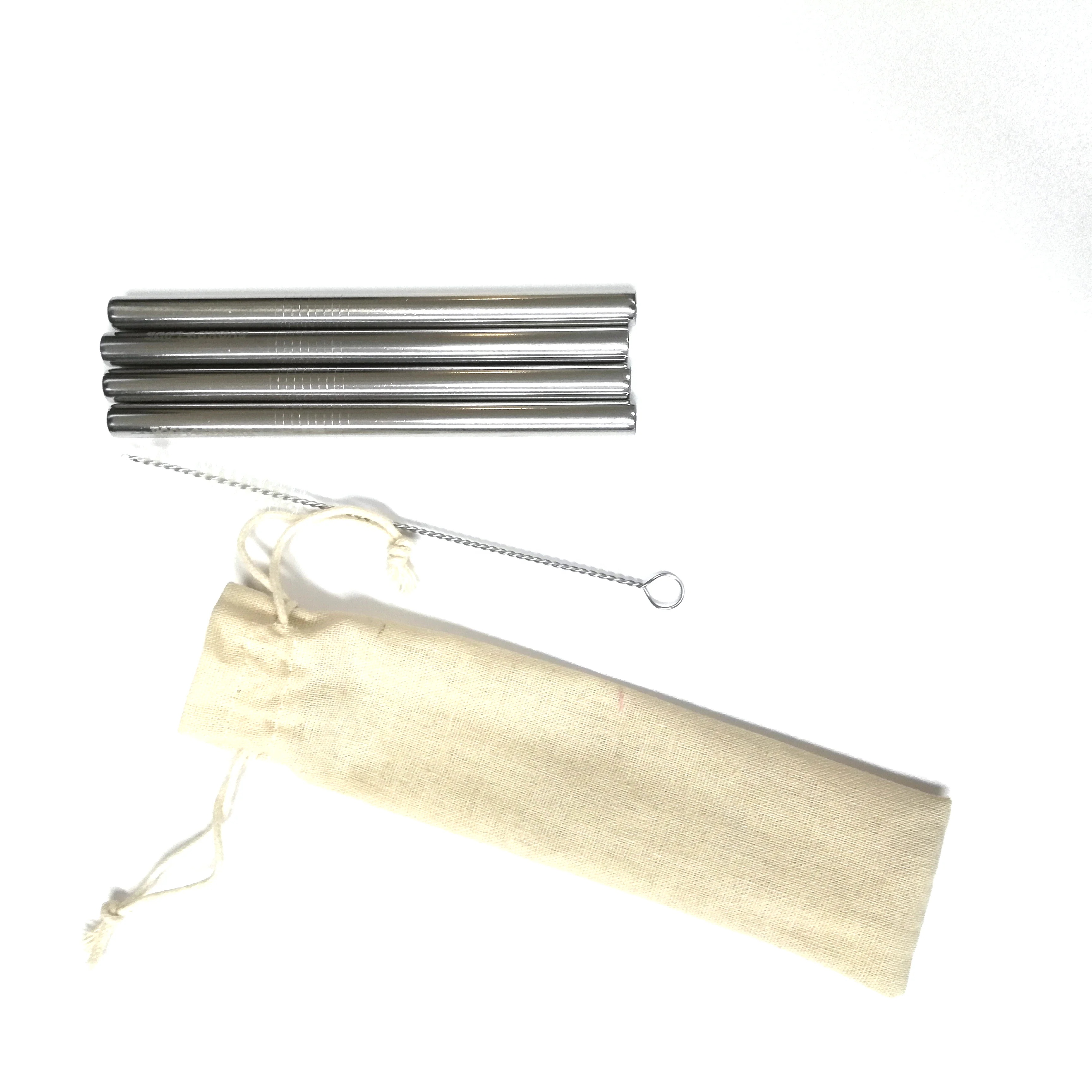 
4Pack 10MM Stainless Steel Straws With Cleaning Brush For Drinking 
