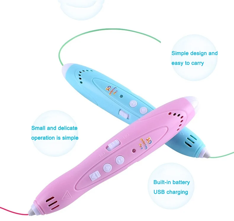 Jumon Children Kids Diy Printing LED Pencils Printer Draw Gel Arts Crafts Toys for Cute Novelty Gift Professional 3D Pen