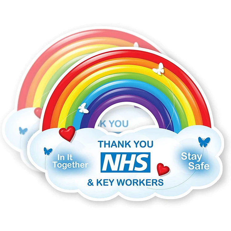 Thank You NHS Rainbow Sticker Shop & Home Window Car PVC sticker