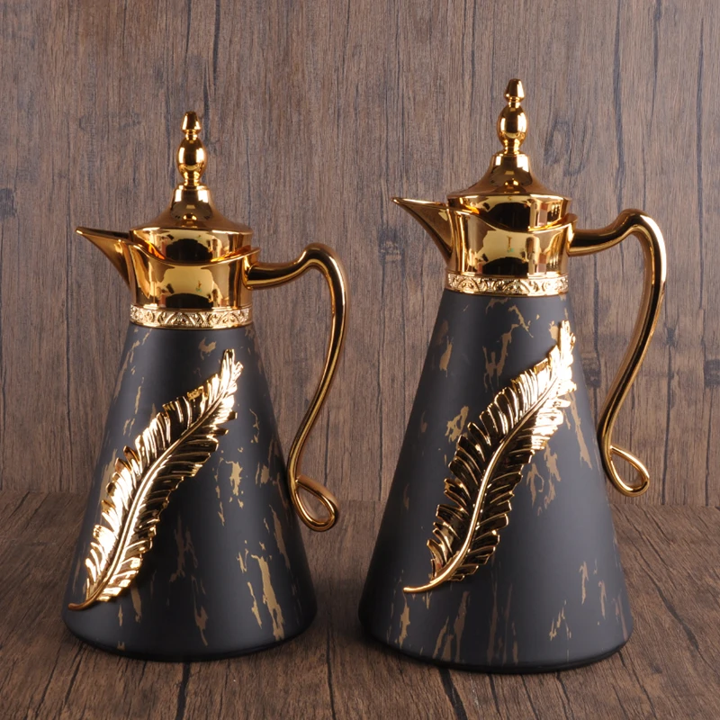 Saudi Arabic Coffee Thermos Vacuum Flask Jug Serving Tea Set Portable Arabic Coffee Dallah Pot