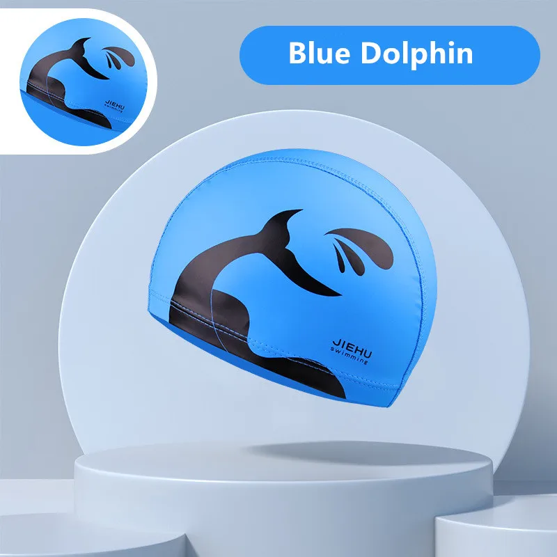 Wholesale PU Coating Knitted Fabric Waterproof Swimming Swim Cap for Adults