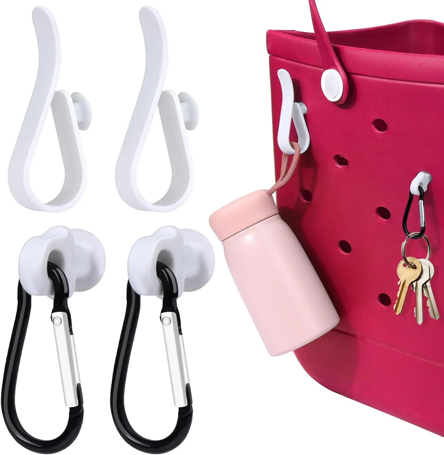 Inserts Hooks Accessories for Bogg Bag with Charms Key Holder Carabiner with Simply Southern Rubber Beach Totes Bags,TLX0123