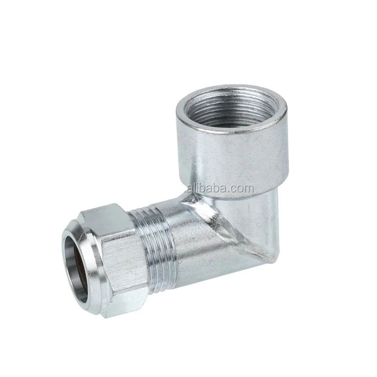 carbon steel pipe female fitting hydraulic tube fitting 90 degree elbow compression fitting