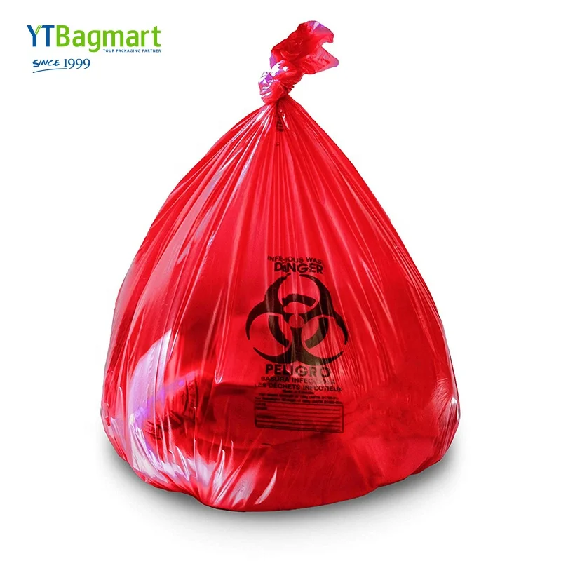 
YTBagmart Clinical Waste Bags Lab Biohazard Bags Medical Incinerator Autoclave Biohazard Bags 